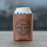 USDA Leather Can Cooler