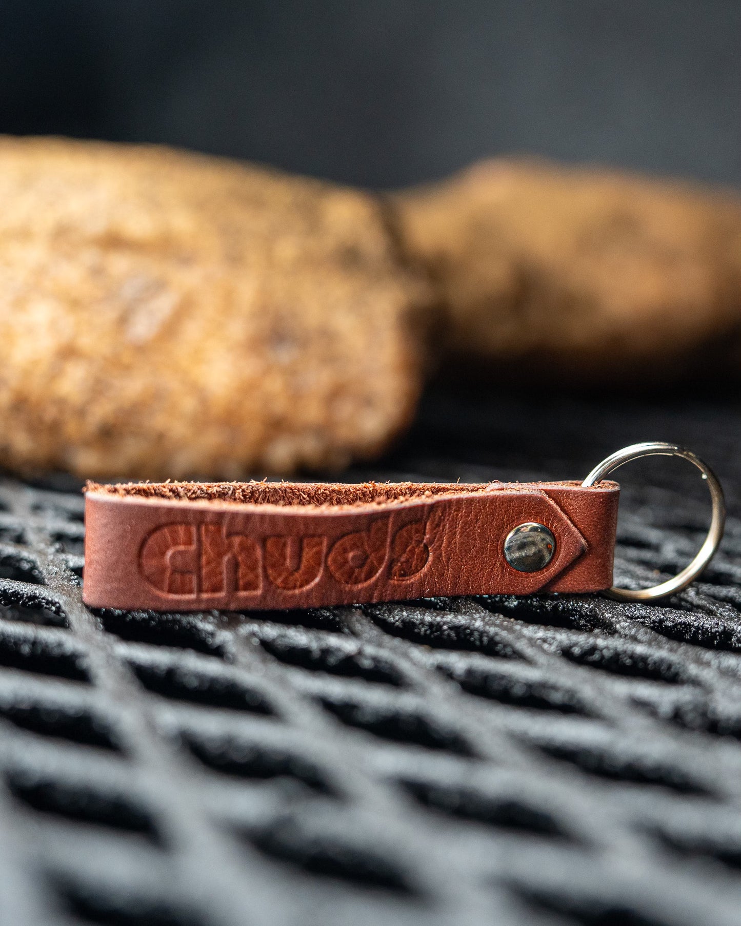 Chuds Leather Keychain with Meat