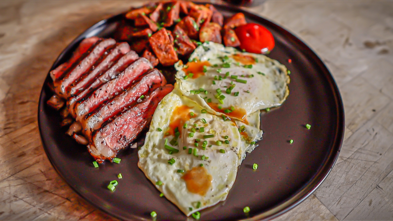 Grilled Steak and Eggs